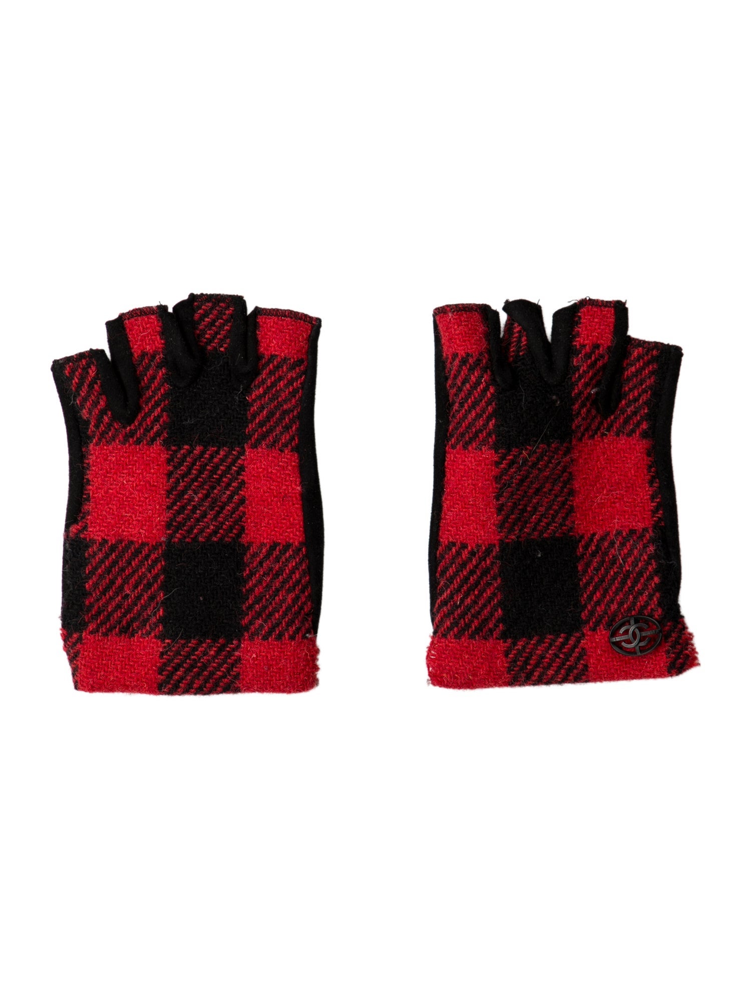 Chanel Plaid Fingerless Gloves