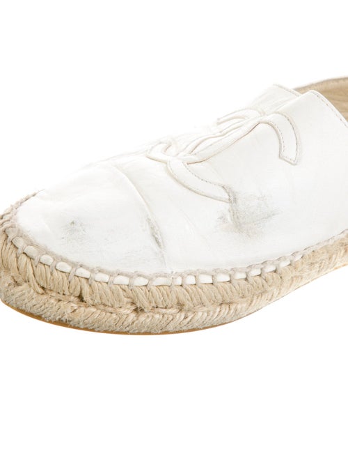 Chanel Interlocking CC Logo Leather Espadrilles