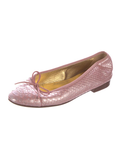 Chanel Interlocking CC Logo Python Ballet Flats