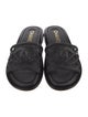 Chanel Interlocking CC Logo Leather Slides