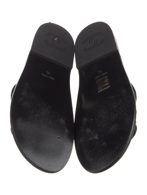 Chanel Interlocking CC Logo Leather Slides