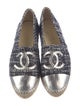 Chanel Interlocking CC Logo Tweed Espadrilles
