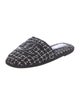Chanel Interlocking CC Logo Tweed Slides