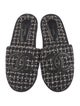 Chanel Interlocking CC Logo Tweed Slides