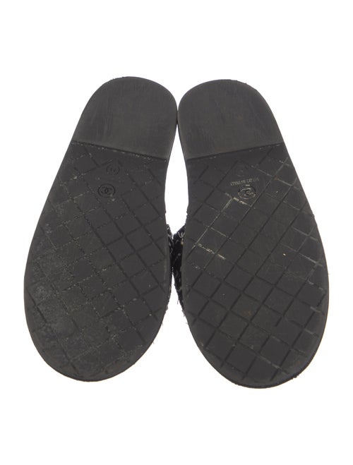 Chanel Interlocking CC Logo Tweed Slides