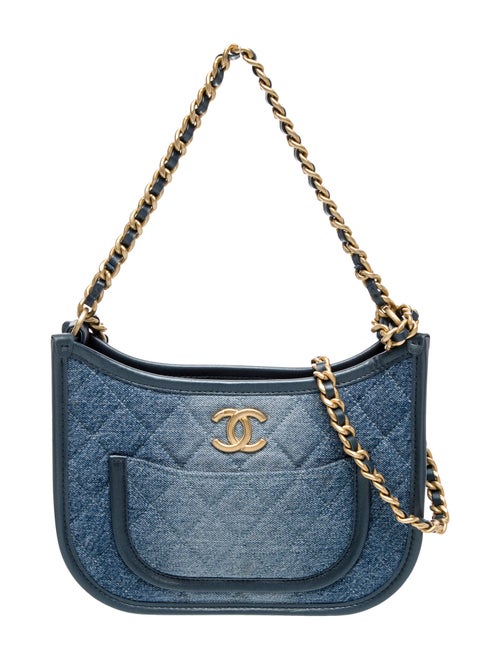 Chanel Denim Quilted CC Hobo