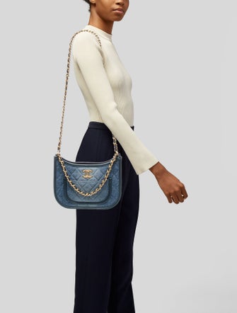 Chanel Denim Quilted CC Hobo