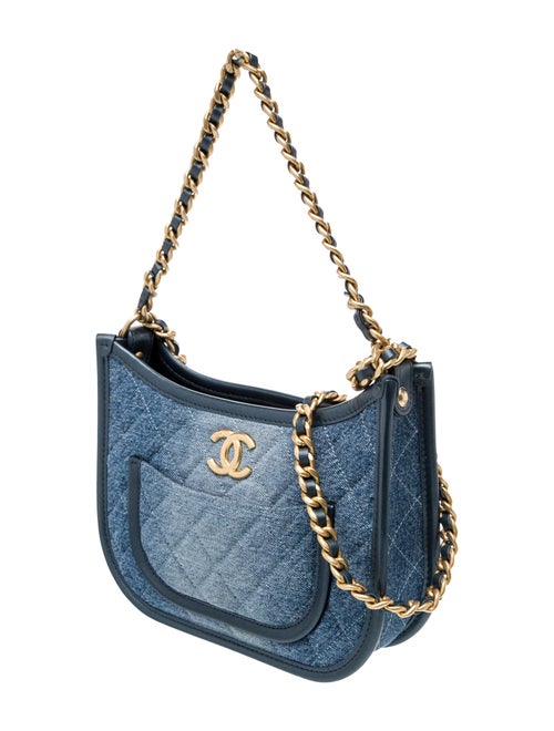 Chanel Denim Quilted CC Hobo