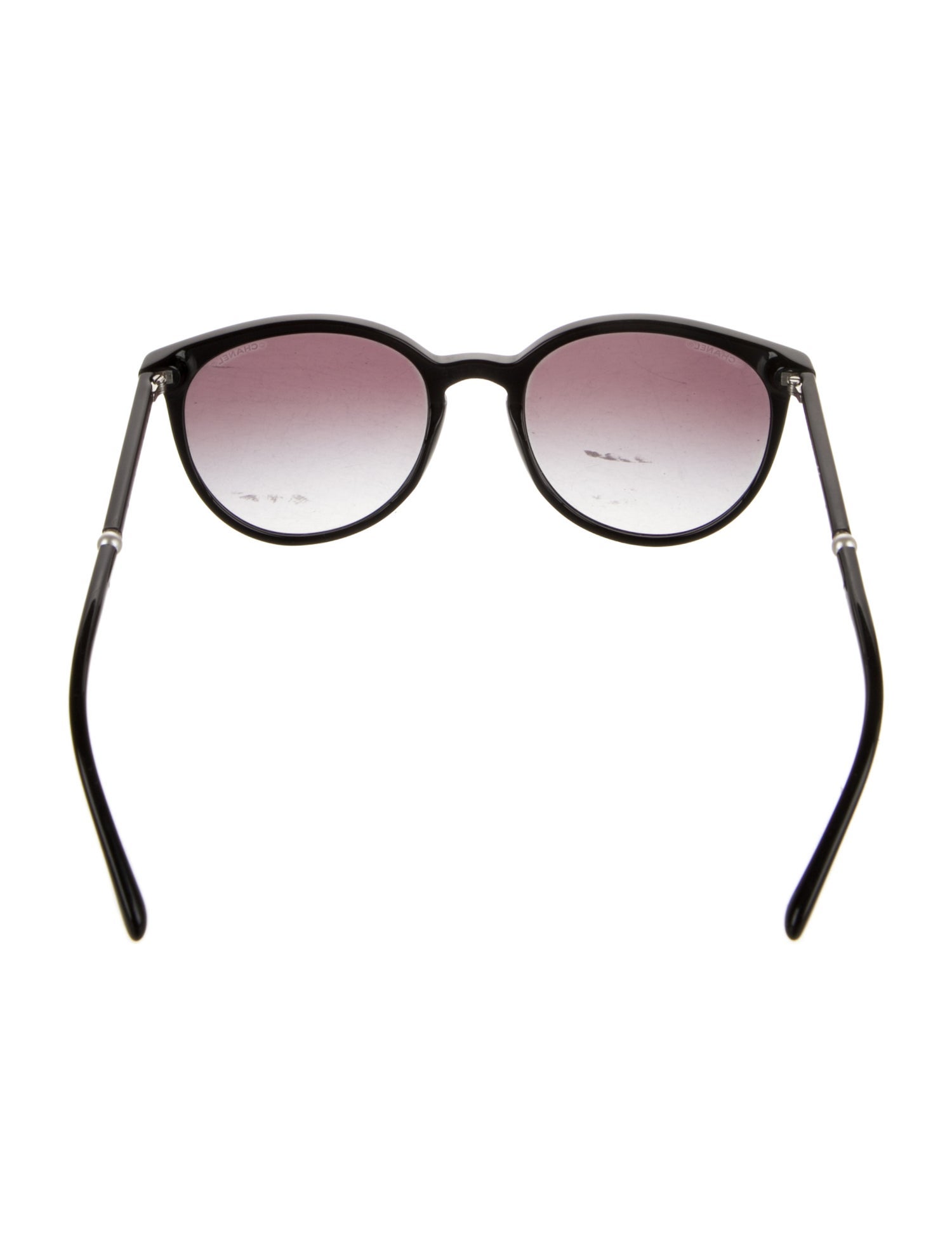 Chanel Faux Pearl Accents Round Sunglasses