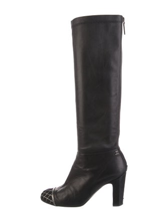 Chanel Interlocking CC Logo Leather Boots