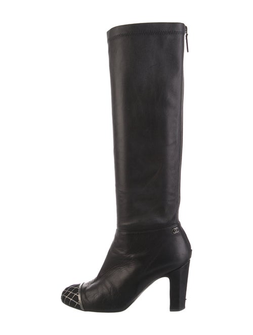 Chanel Interlocking CC Logo Leather Boots