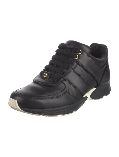 Chanel Interlocking CC Logo Leather Sneakers