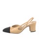 Chanel Interlocking CC Logo Leather Slingback Pumps