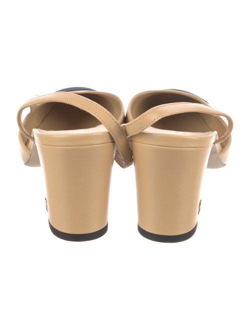 Chanel Interlocking CC Logo Leather Slingback Pumps