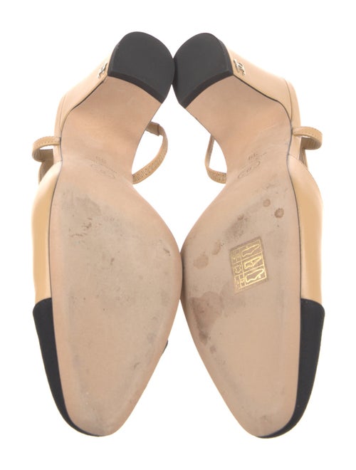 Chanel Interlocking CC Logo Leather Slingback Pumps