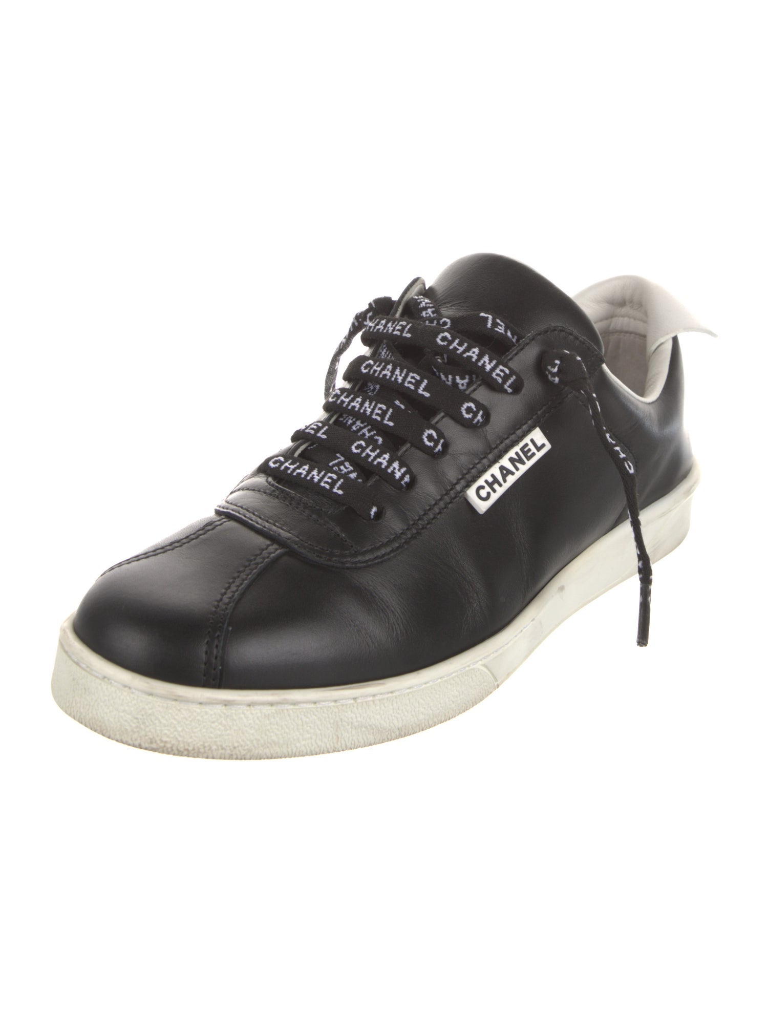 Chanel Interlocking CC Logo Leather Sneakers