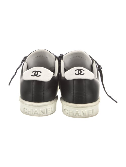 Chanel Interlocking CC Logo Leather Sneakers