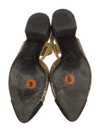 Chanel Glitter Colorblock Pattern Slingback Pumps