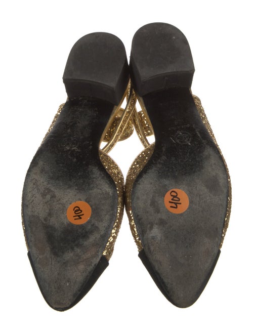 Chanel Glitter Colorblock Pattern Slingback Pumps