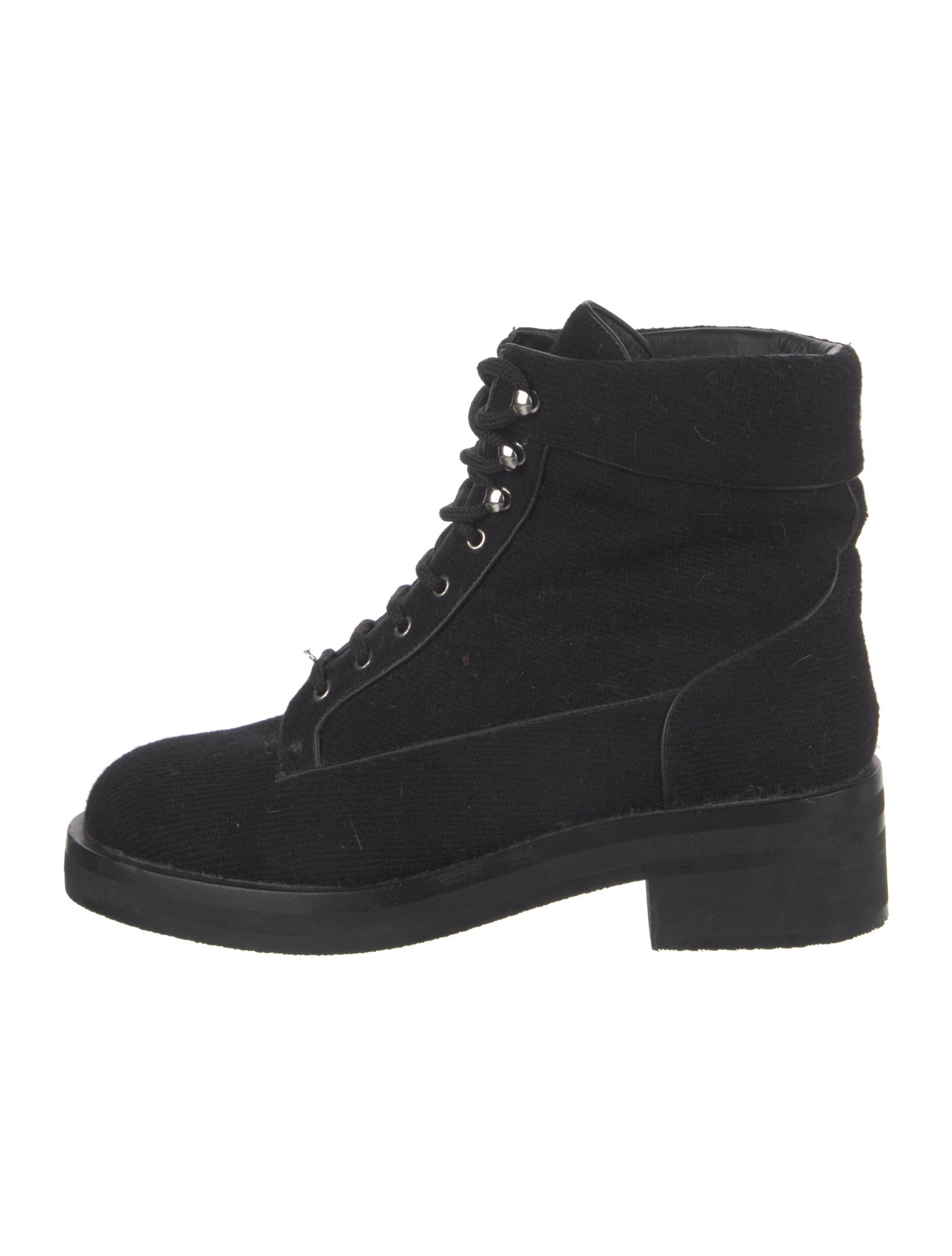 Chanel 2015 Wool Combat Boots