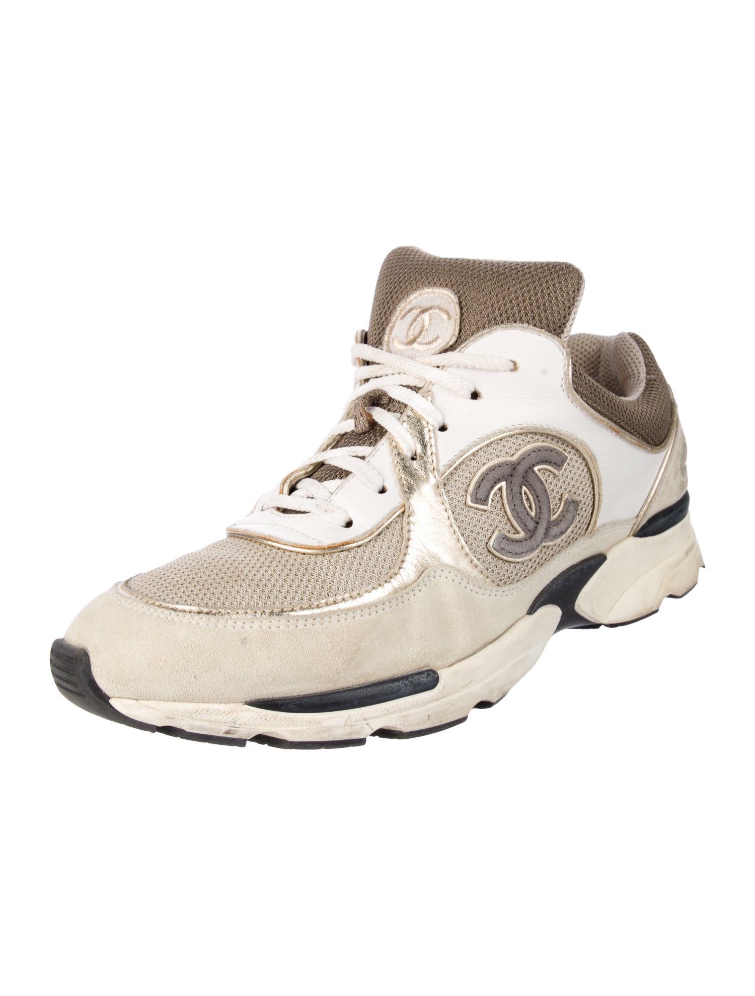 Chanel Interlocking CC Logo Mesh Athletic Sneakers