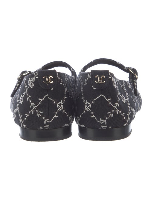 Chanel Interlocking CC Logo Grosgrain Trim Mary Jane Flats