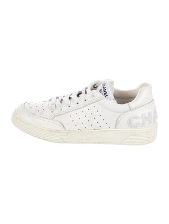 Chanel Interlocking CC Logo Leather Sneakers