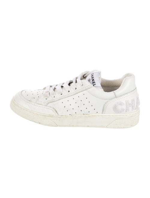 Chanel Interlocking CC Logo Leather Sneakers