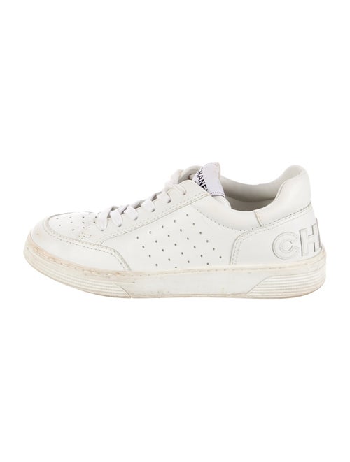 Chanel Interlocking CC Logo Leather Sneakers