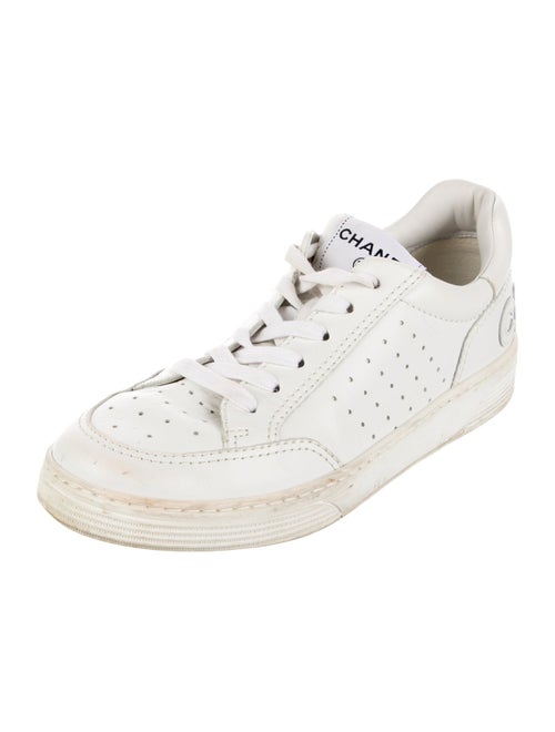 Chanel Interlocking CC Logo Leather Sneakers