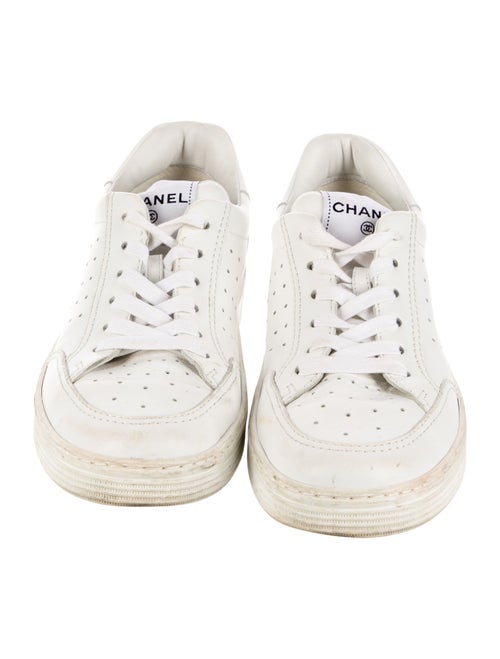 Chanel Interlocking CC Logo Leather Sneakers