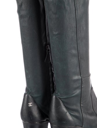 Chanel Interlocking CC Logo Leather Boots