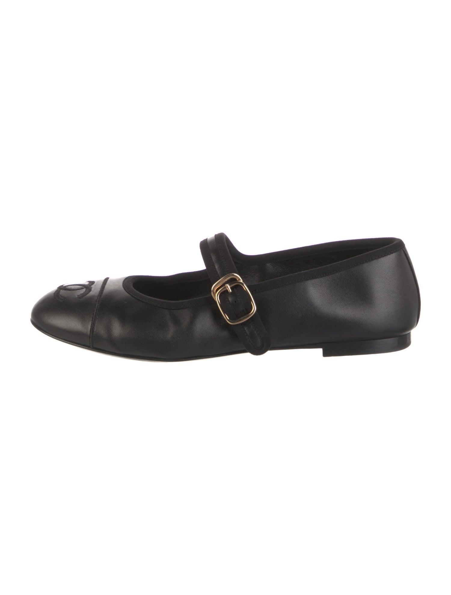 Chanel 2024 Interlocking CC Logo Mary Jane Flats