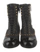 Chanel Interlocking CC Logo Leather Combat Boots