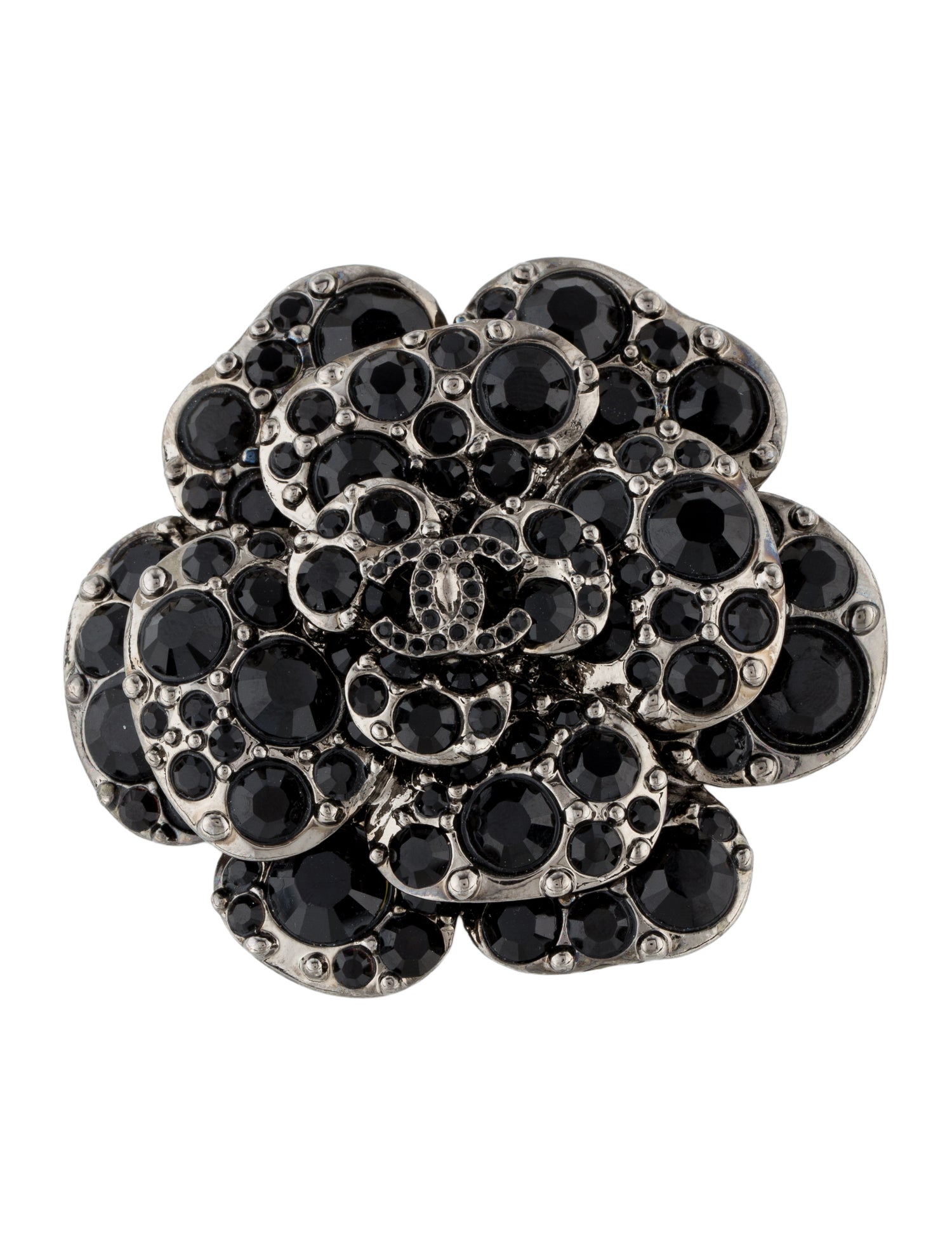 Chanel Strass CC Camellia Brooch Pendant