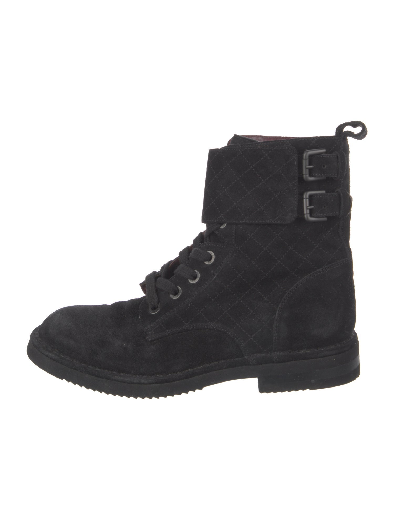 Chanel 2014 Interlocking CC Logo Combat Boots