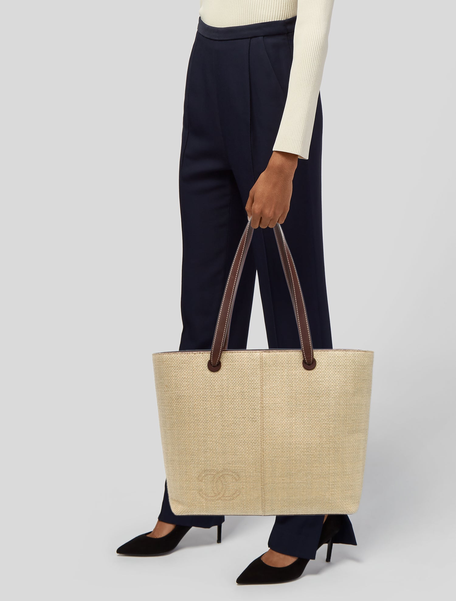 Chanel Raffia CC Tote