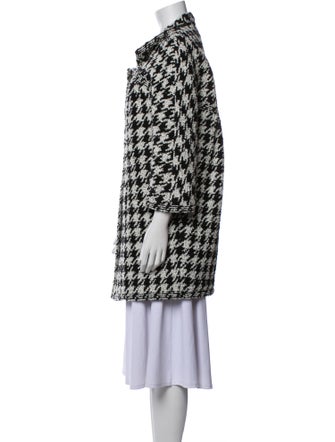 Chanel Houndstooth Print Coat