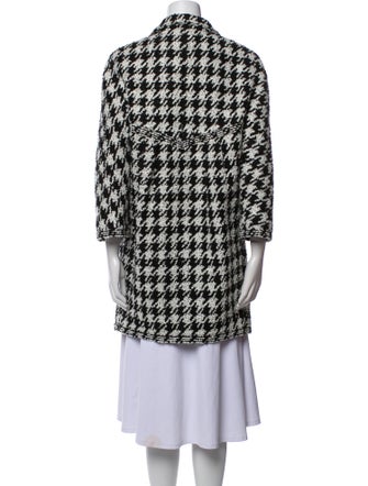 Chanel Houndstooth Print Coat