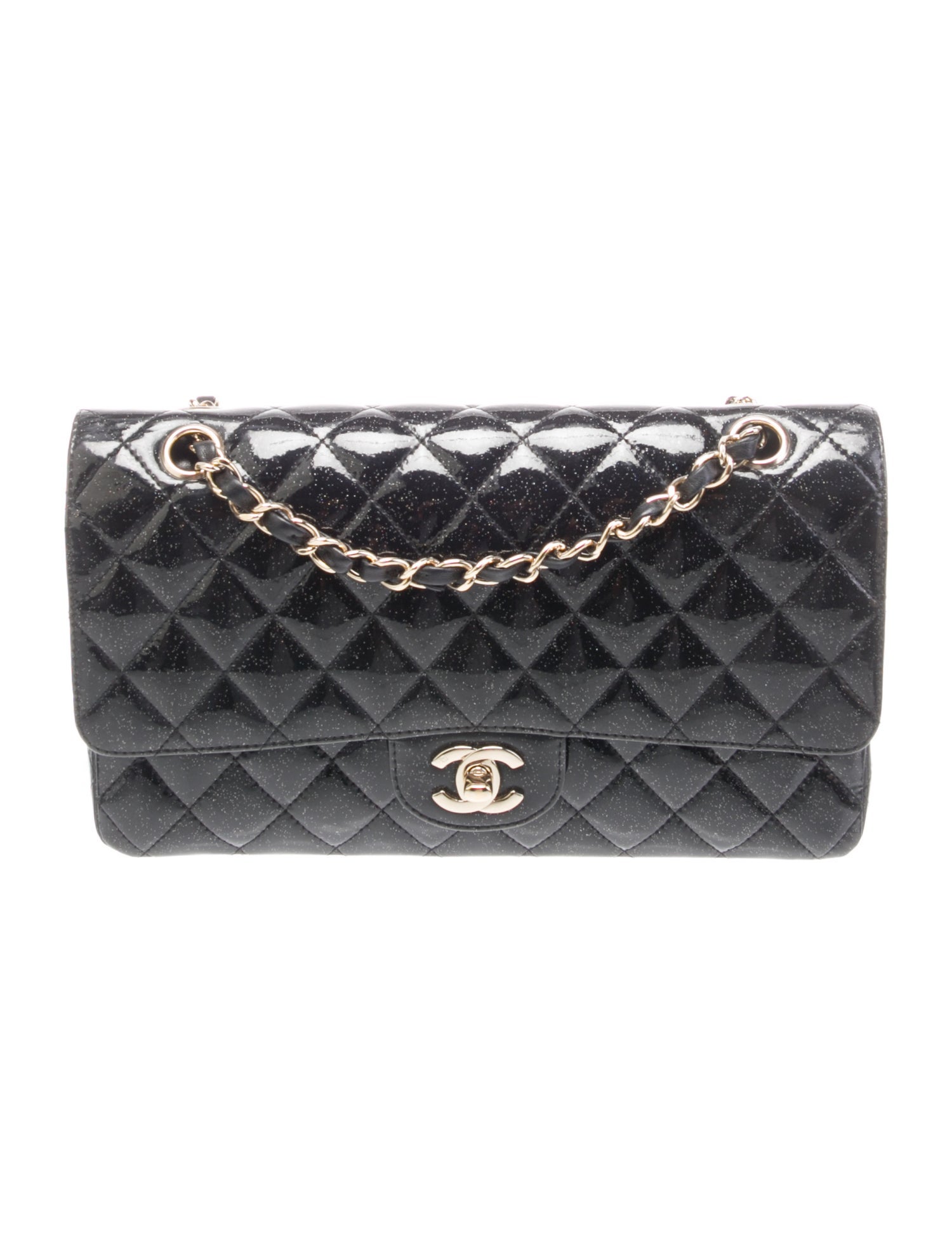 Chanel Quilted Glitter Medium Double Flap Bag