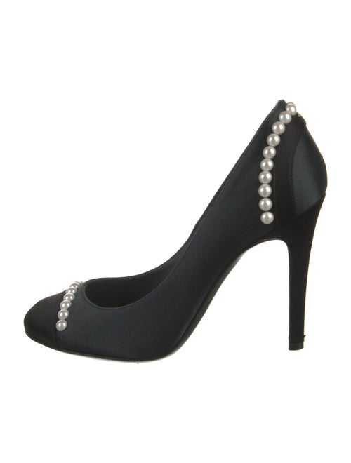 Chanel Interlocking CC Logo Satin Pumps
