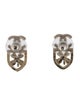 Chanel 2020 Strass CC Clover Shield Earrings