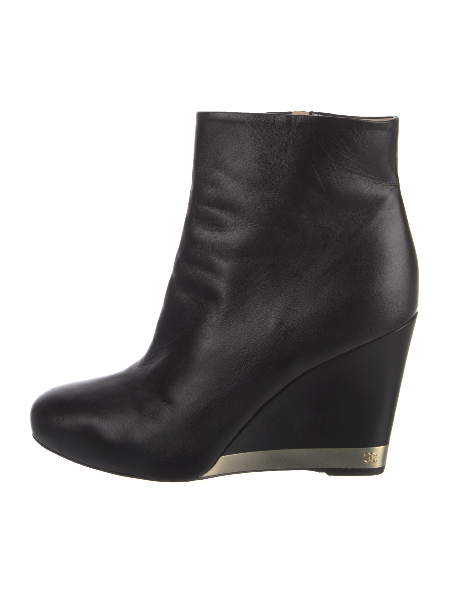 Chanel Interlocking CC Logo Leather Boots