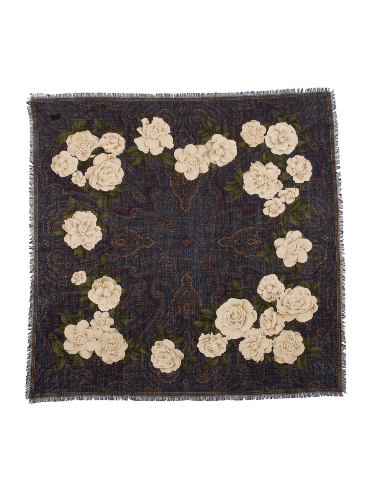 Chanel Silk Camellia Accent Scarf