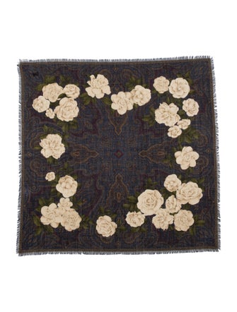 Chanel Silk Camellia Accent Scarf