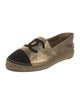 Chanel Interlocking CC Logo Leather Espadrilles