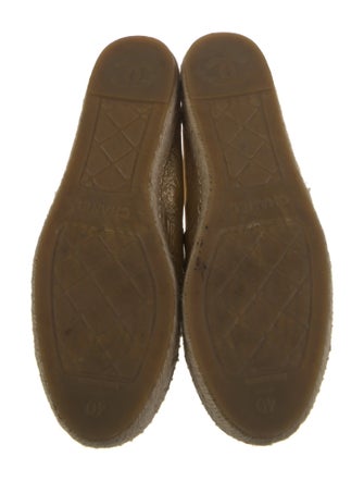 Chanel Interlocking CC Logo Leather Espadrilles