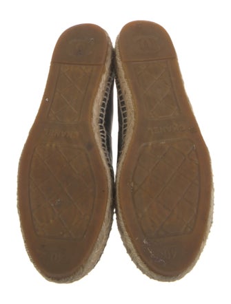 Chanel Interlocking CC Logo Leather Espadrilles