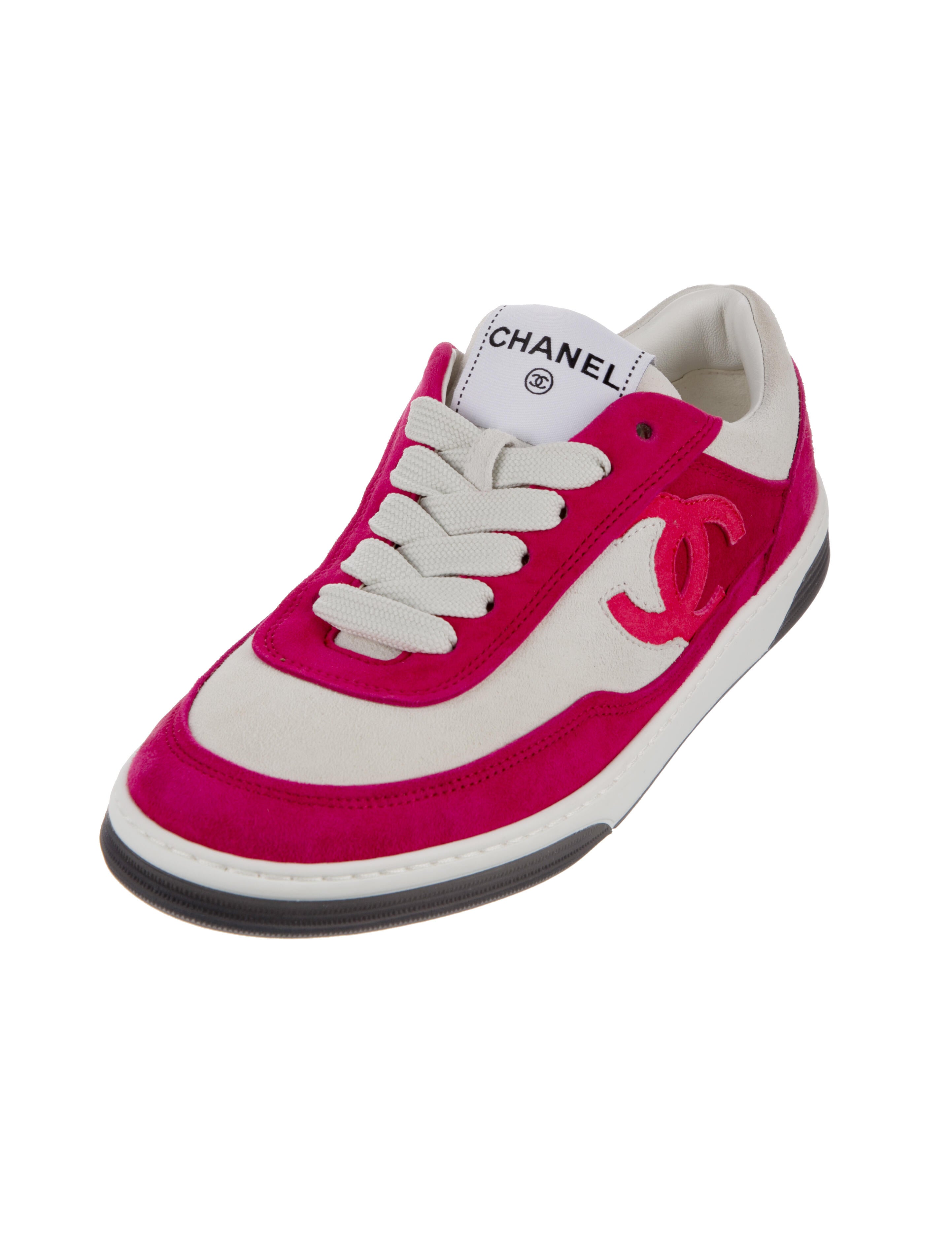 Chanel Interlocking CC Logo Suede Sneakers