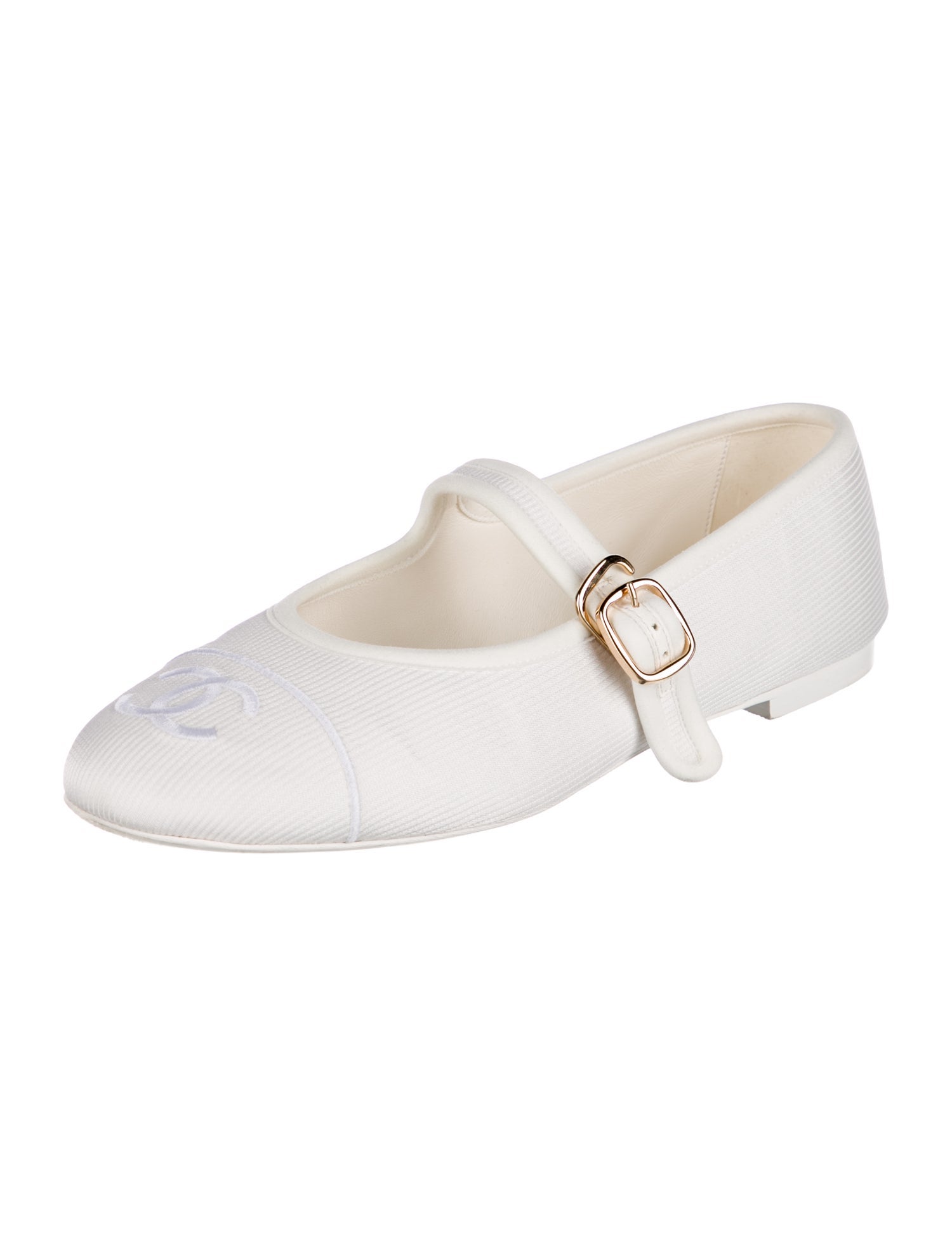 Chanel 2024 Interlocking CC Logo Mary Jane Flats